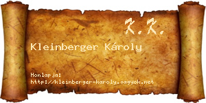 Kleinberger Károly névjegykártya