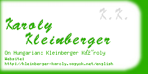 karoly kleinberger business card
